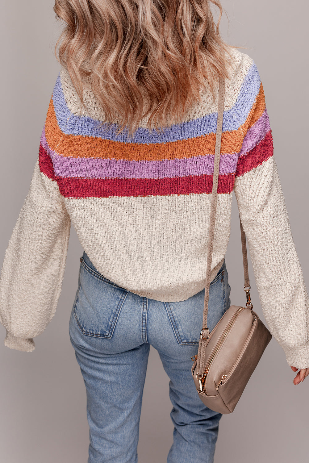 Jet Stream Striped Color Block Loose Sleeve Chic Sweater Sweaters JT's Designer Fashion