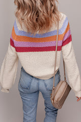 Jet Stream Striped Color Block Loose Sleeve Chic Sweater Sweaters JT's Designer Fashion