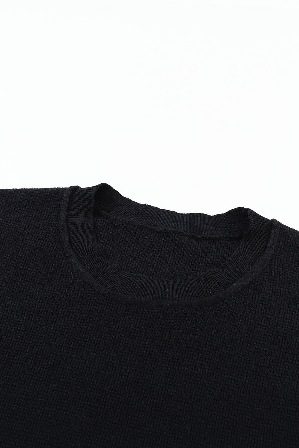 Black Striped Sleeve Plain Knit Sweater Sweaters JT's Designer Fashion