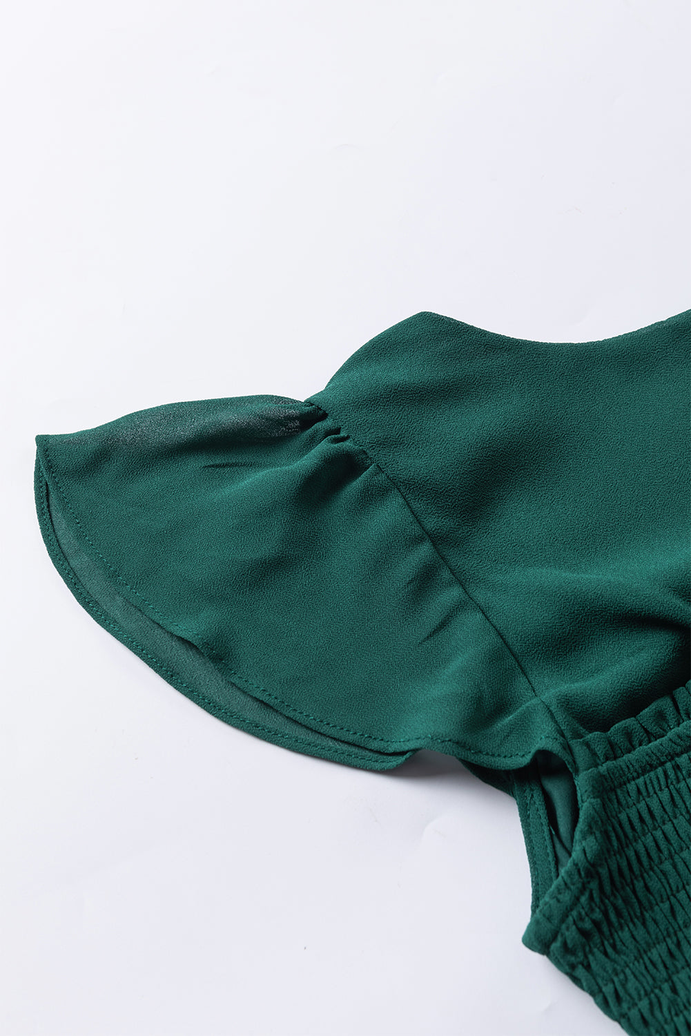 Sea Green Shirred Open Back Sweetheart Neck Ruffled Midi Dress Midi Dresses JT's Designer Fashion
