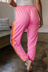 Pink Counting Rainbows High Waist Sweatpants Pants & Culotte JT's Designer Fashion