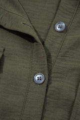 Moss Green Half Button Belted Utility Short Sleeve Jumpsuit Jumpsuits & Rompers JT's Designer Fashion