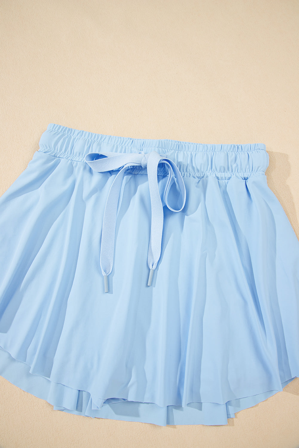 Sky Blue Drawstring High Waist Lined Tennis Skorts Skirts & Petticoat JT's Designer Fashion