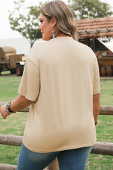 Parchment Western Burro Cactus Crew Neck Graphic Tee Plus Size Tops & Tees JT's Designer Fashion