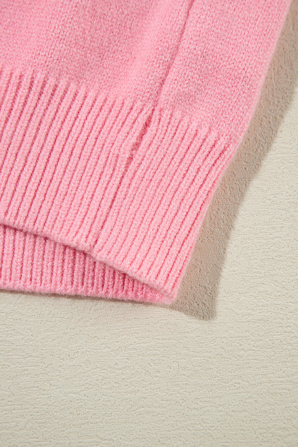 Peach Blossom Flower Detail Knitted Notched Neck Sweater Sweaters JT's Designer Fashion