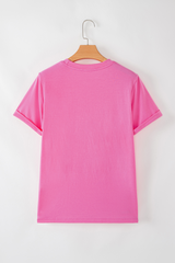 Rose Red Lets Rodeo Crew Neck Graphic Tee Graphic Tees JT's Designer Fashion