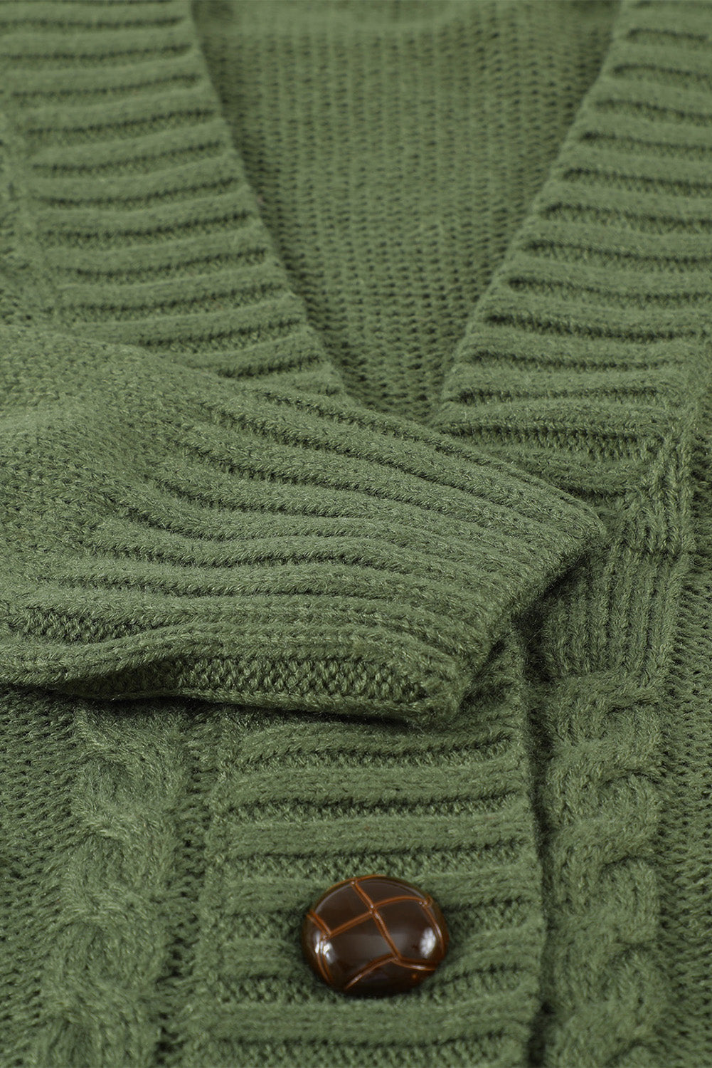 Green Front Pocket and Buttons Closure Cardigan Sweaters & Cardigans JT's Designer Fashion