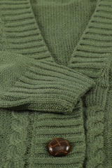 Green Front Pocket and Buttons Closure Cardigan Sweaters & Cardigans JT's Designer Fashion