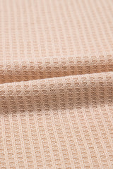 Light French Beige Cactus Forest Waffle Half Sleeve Tee Short Set Short Sets JT's Designer Fashion