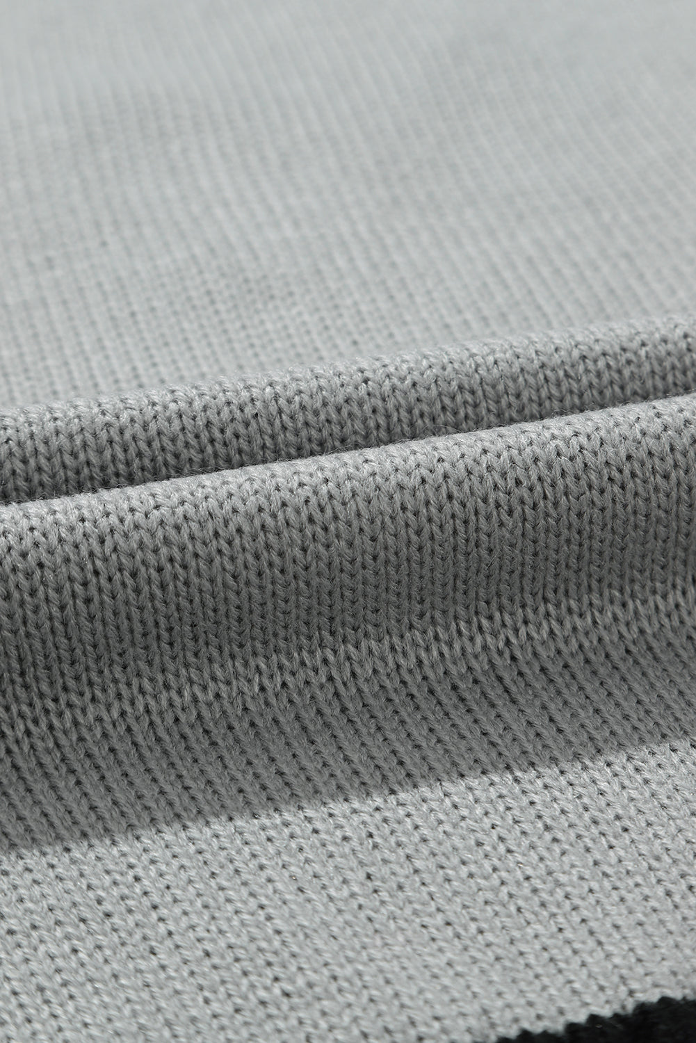 Gray V Neck Contrast Stripes Trims Short Sleeve Sweater Sweaters & Cardigans JT's Designer Fashion