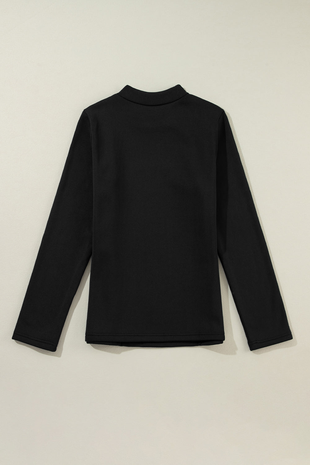 Black Mock Neck Thermal Lined Long Sleeve Tee Long Sleeve Tops JT's Designer Fashion