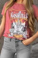 Mineral Nashville Music City Graphic Retro T-Shirt Graphic Tees JT's Designer Fashion