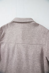 Light Grey Turn Down Collar Flap Pockets Buttoned Shacket Jackets JT's Designer Fashion