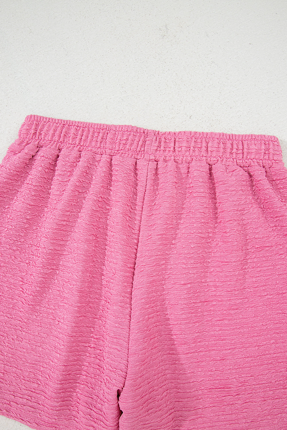 Pink Textured V Neck T Shirt and Shorts Set Short Sets JT's Designer Fashion