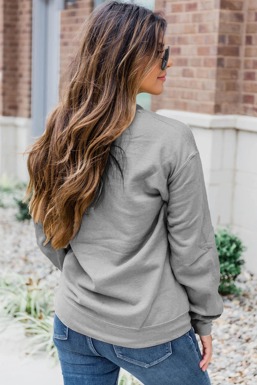 Gray Thanksgiving Slogan Pumpkin Turkey Pie Graphic Sweatshirt Graphic Sweatshirts JT's Designer Fashion