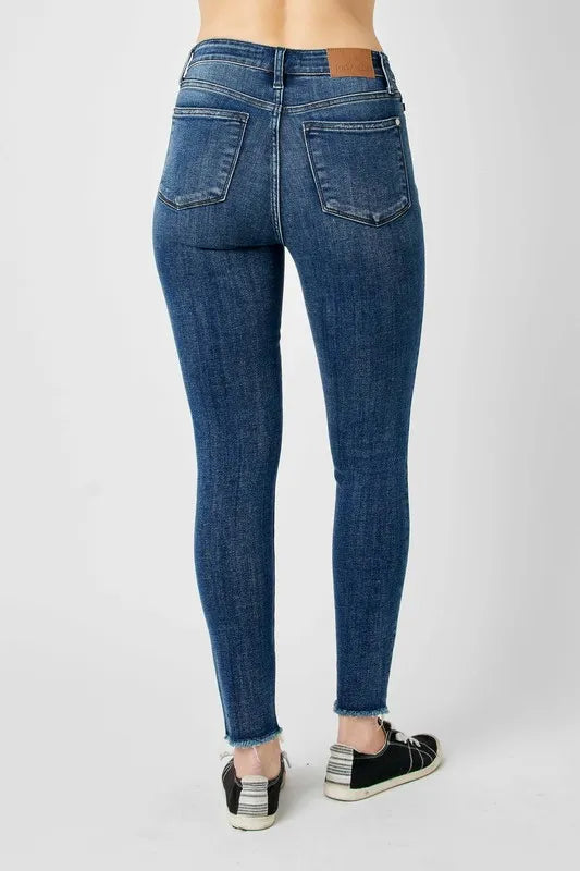 Judy Blue Full Size High Waist Distressed Skinny Jeans Jeans JT's Designer Fashion