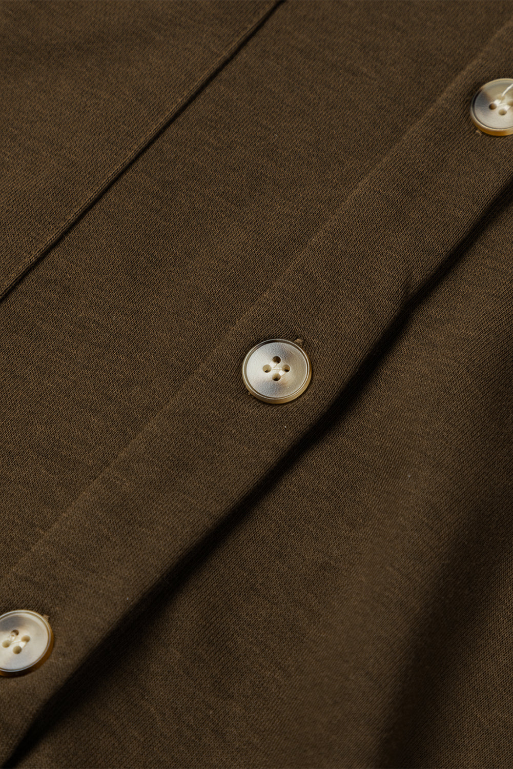 Dark Brown Button Up Contrast Knitted Sleeves Hooded Jacket Jackets JT's Designer Fashion