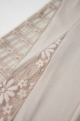 Smoke Gray Boho Lace Patchwork Wide Leg High Waist Pants Pants & Culotte JT's Designer Fashion