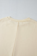 Apricot Geometric Printed Patchwork Long Sleeve Round Neck Top Long Sleeve Tops JT's Designer Fashion