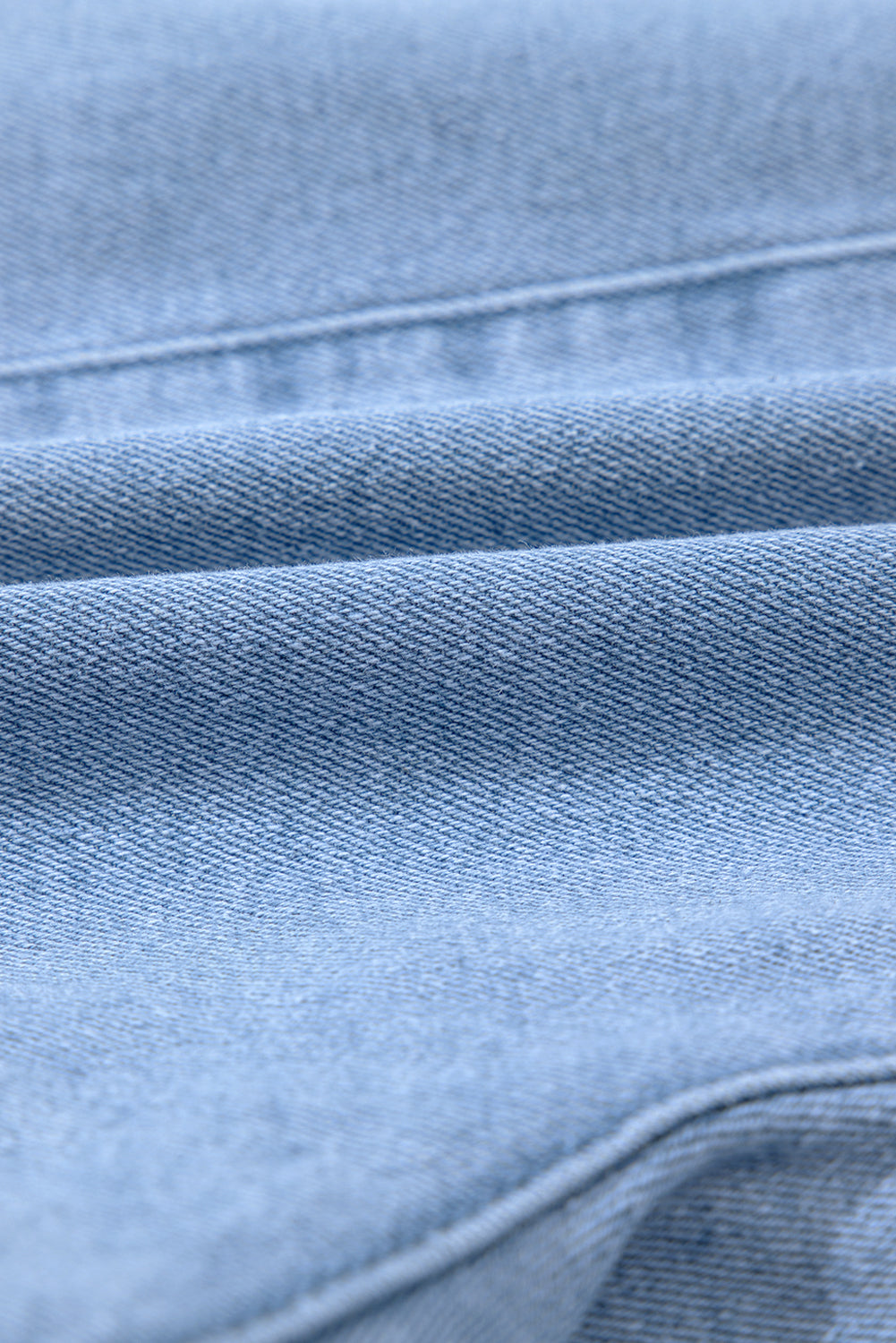 Dusk Blue Pleated Patchwork Wide Leg Lightweight Denim Shorts Denim Shorts JT's Designer Fashion