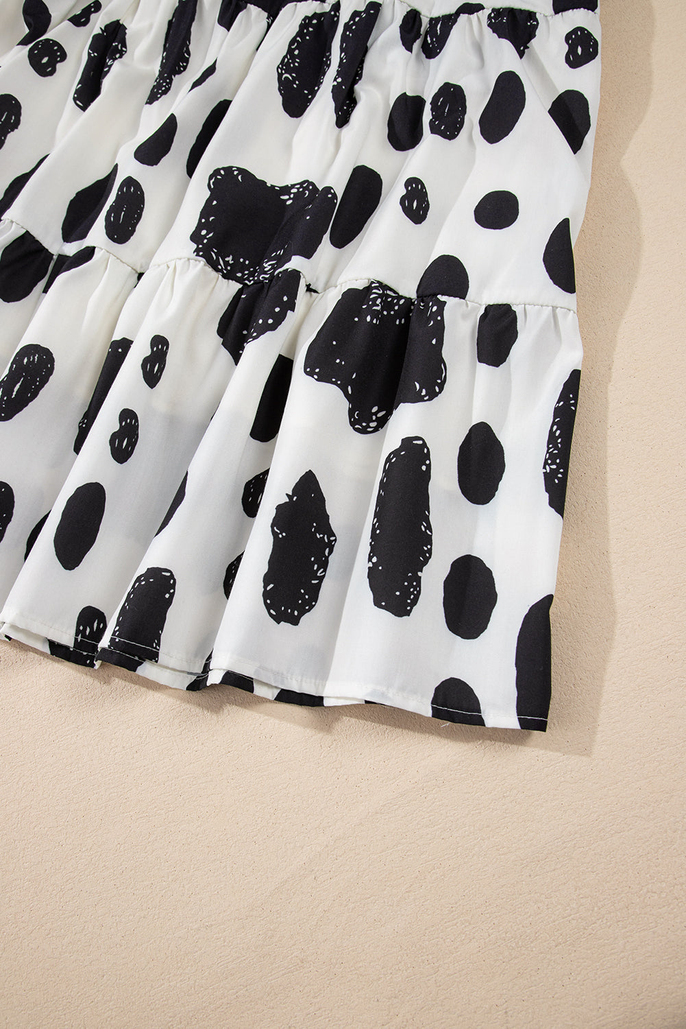 White Polka Dot Print Ruffled Sleeve Pocketed Plus Size Midi Dress Plus Size Midi Dresses JT's Designer Fashion