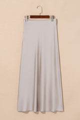 Jet Stream Satin Solid High Waist Maxi Skirt Skirts & Petticoat JT's Designer Fashion