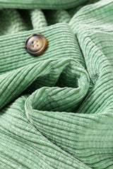 Mist Green Patched Pocket Button Up Corduroy Shacket Jackets JT's Designer Fashion
