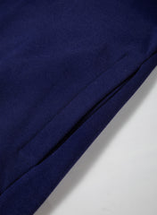 Navy Blue Solid Fleece Lined Drop Shoulder High Low Sweatshirt Sweatshirts & Hoodies JT's Designer Fashion
