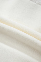 Beige Fleece Colorblock Trim Buttons Collar Sweatshirt with Pocket Sweatshirts & Hoodies JT's Designer Fashion
