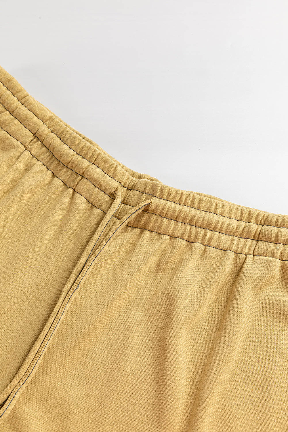 Beige Drawstring Adjusted Band High Waist Plus Size Pants Plus Size Bottoms JT's Designer Fashion