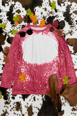 Fiery Red Tie-dyed Crew Neck Pullover Sweatshirt Sweatshirts & Hoodies JT's Designer Fashion
