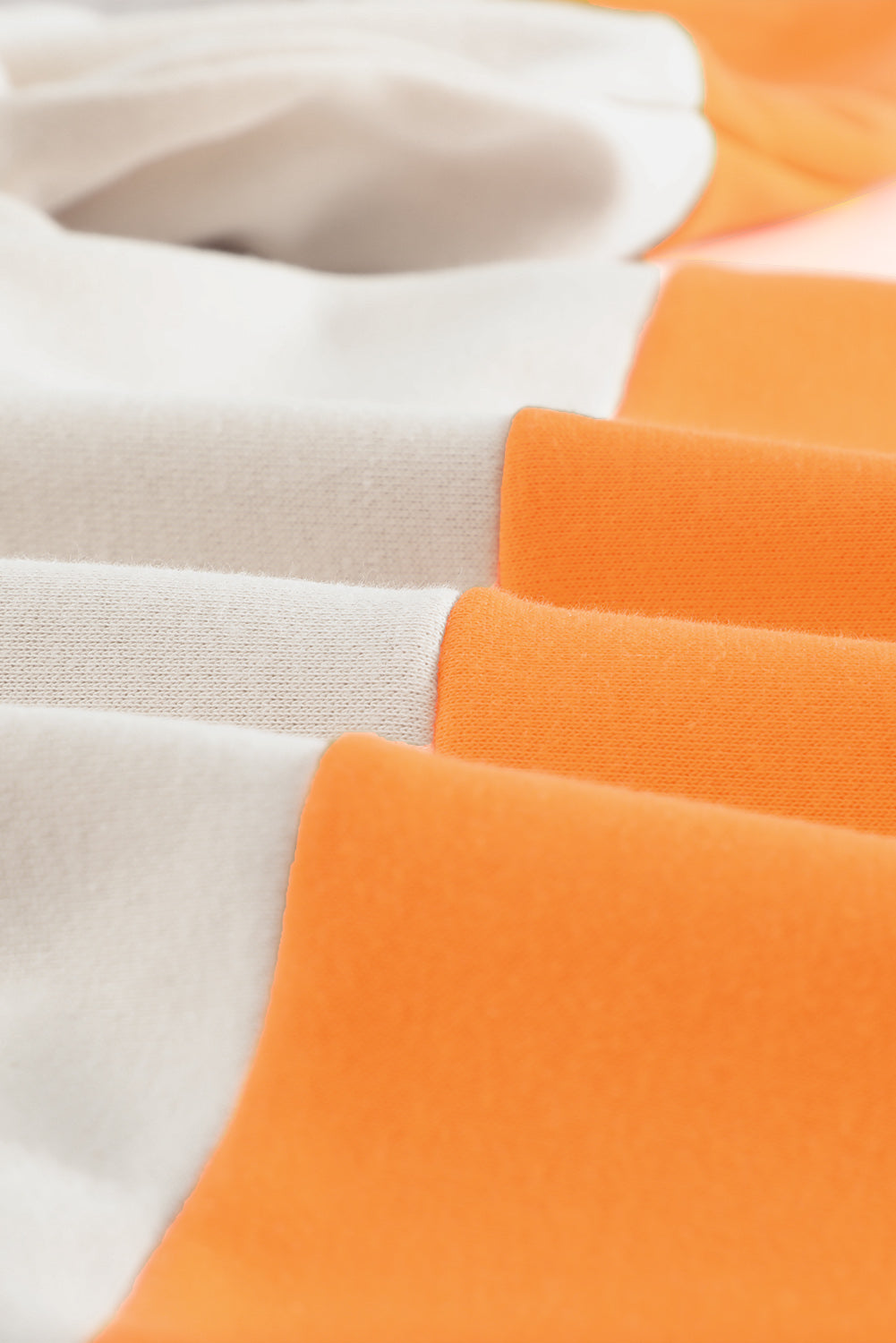 Colorblock Orange Contrast Stitching Sweatshirt with Slits Sweatshirts & Hoodies JT's Designer Fashion