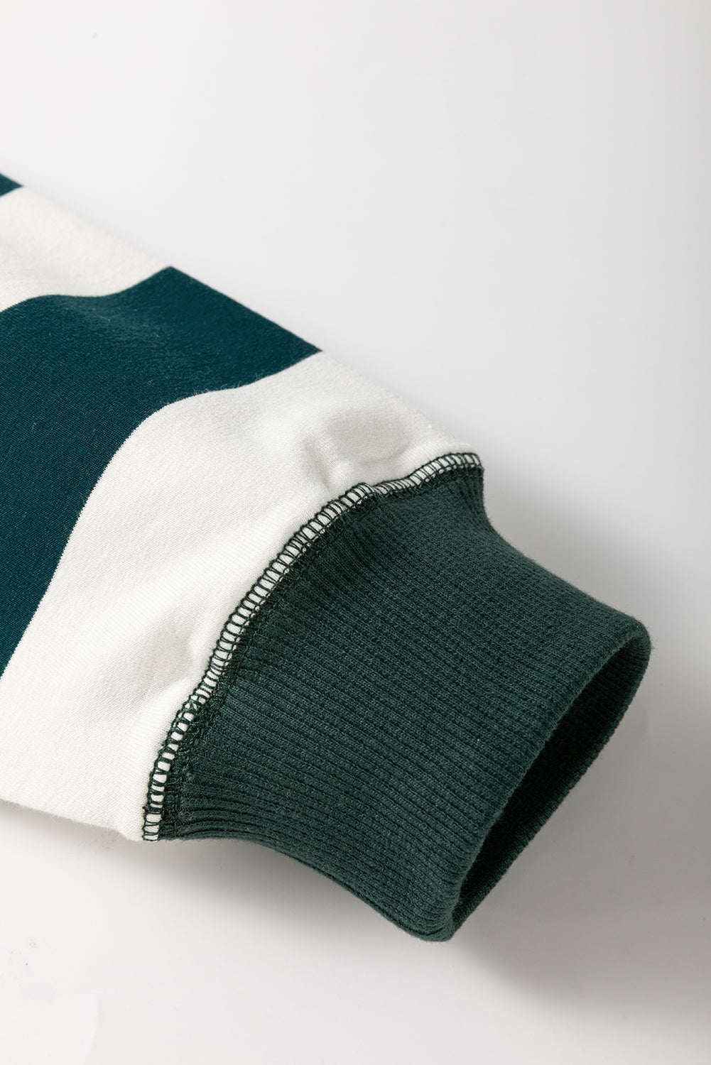 White Stripe Colorblock Sleeve Exposed Seam Fake-2-Piece Sweatshirt Sweatshirts & Hoodies JT's Designer Fashion