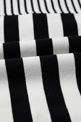 Black Stripe Half Placket Polo T Shirt Dress T Shirt Dresses JT's Designer Fashion
