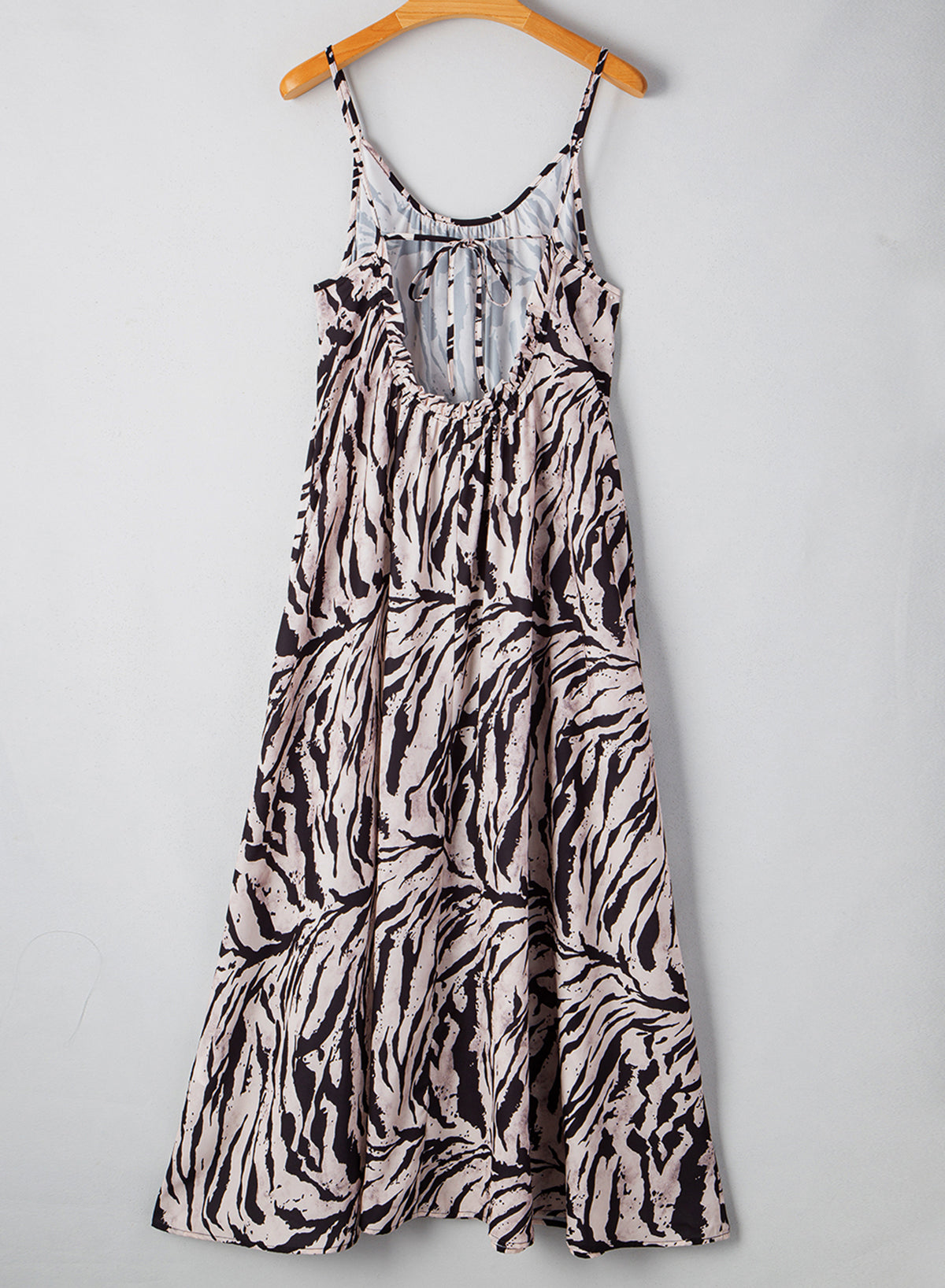 Black Abstract Print Open Back Boho Loose Long Sundress Maxi Dresses JT's Designer Fashion