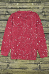 Fiery Red Tie-dyed Crew Neck Pullover Sweatshirt Sweatshirts & Hoodies JT's Designer Fashion