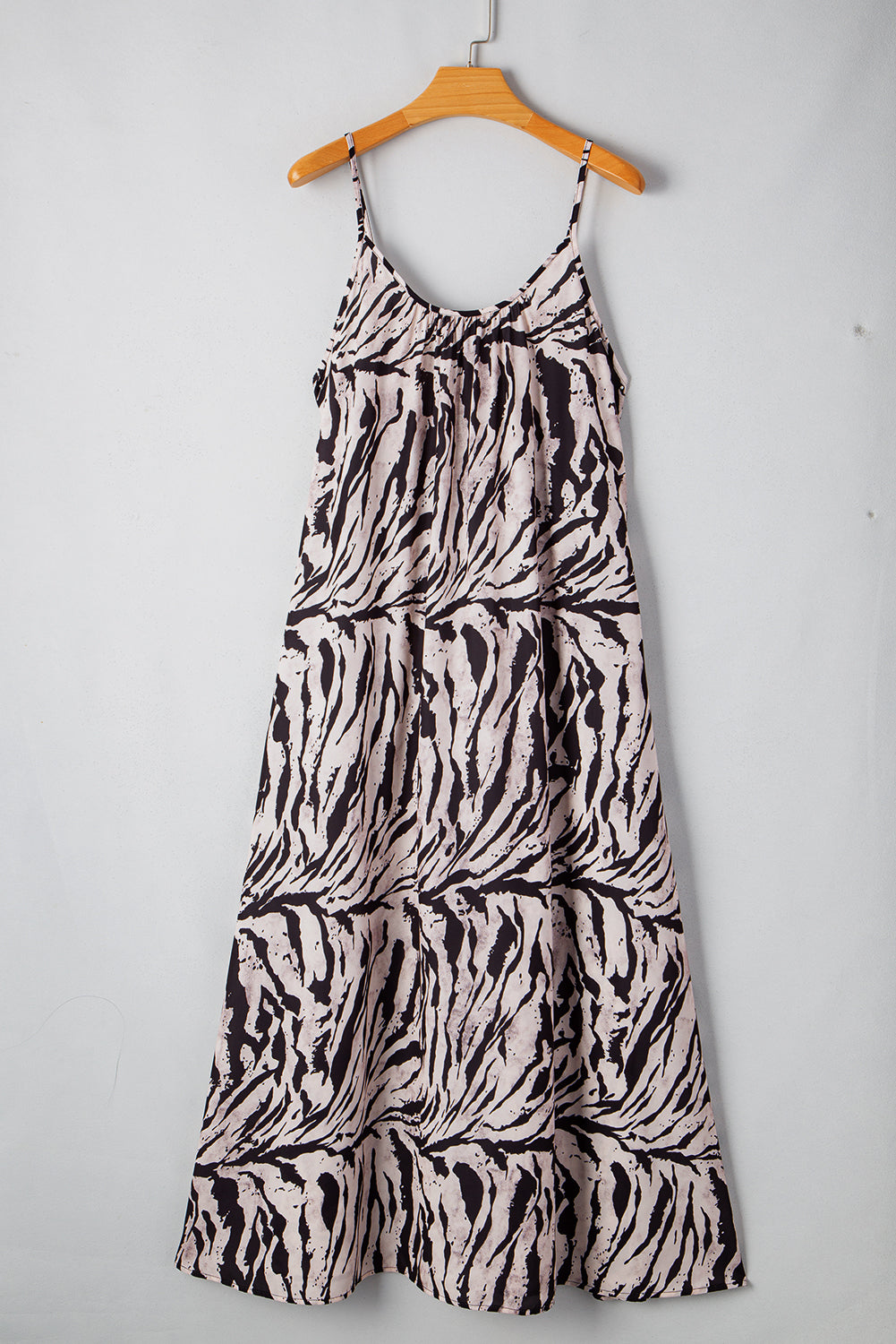 Black Abstract Print Open Back Boho Loose Long Sundress Maxi Dresses JT's Designer Fashion