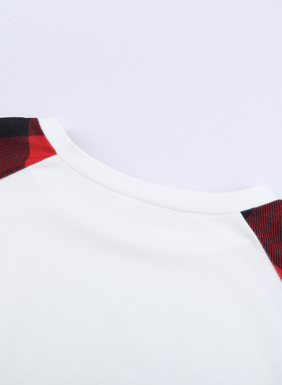 White Buffalo Plaid Long Sleeve Sweatshirt Sweatshirts & Hoodies JT's Designer Fashion
