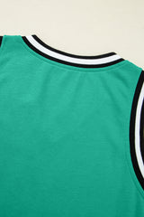 Mint Green Color Contrast Trim V Neck Shift Sleeveless Mini Dress Mini Dresses JT's Designer Fashion