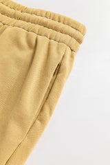 Beige Drawstring Adjusted Band High Waist Plus Size Pants Plus Size Bottoms JT's Designer Fashion