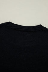Black Colorful Merry & Bright Tinsel Graphic Sweater Sweaters JT's Designer Fashion
