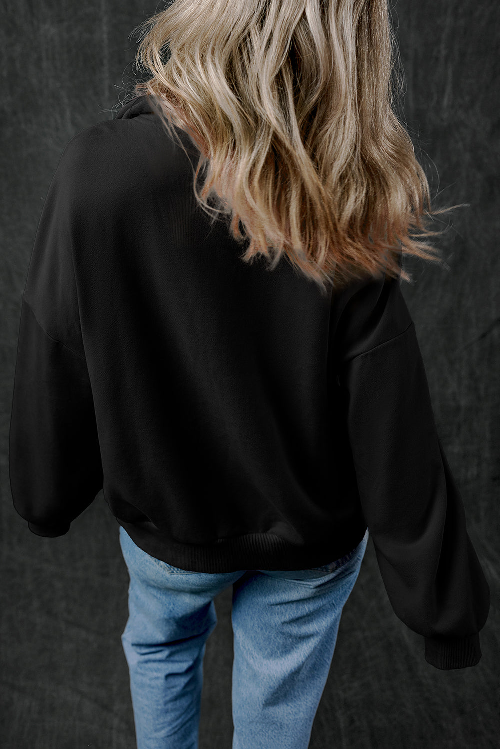 Black Zip-up Stand Neck Kangaroo Pocket Sweatshirt Sweatshirts & Hoodies JT's Designer Fashion