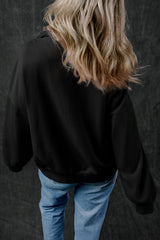 Black Zip-up Stand Neck Kangaroo Pocket Sweatshirt Sweatshirts & Hoodies JT's Designer Fashion