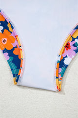 Green Floral Print Racerback Cutout High Waist 2pcs Bikini Bikinis JT's Designer Fashion