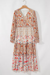 Khaki Plus Size Floral Tiered Ruffle Maxi Dress Plus Size Maxi Dresses JT's Designer Fashion