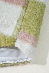 Sage Green Plaid Print Buttoned Flap Pockets Baggy Shacket Plaid Shackets JT's Designer Fashion