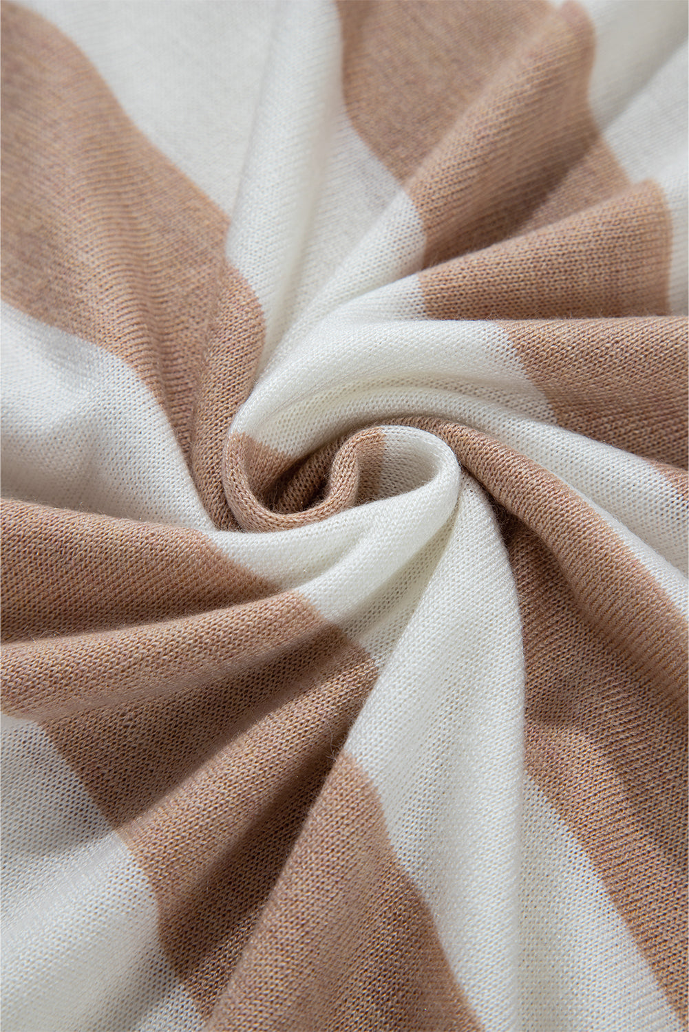 Apricot Colorblock Striped Round Neck Drop Shoulder Sweater Sweaters JT's Designer Fashion