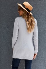 Gray Front Pocket and Buttons Closure Cardigan Sweaters & Cardigans JT's Designer Fashion