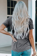 Gray Easter Eggs Print Crew Neck T Shirt Graphic Tees JT's Designer Fashion
