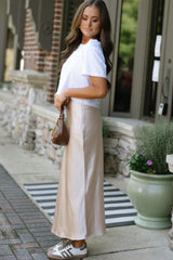Jet Stream Satin Solid High Waist Maxi Skirt Skirts & Petticoat JT's Designer Fashion